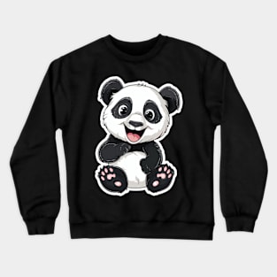 Exuberant Panda Buddy Sticker Crewneck Sweatshirt